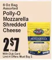 Super Fresh Polly-O Mozzarella Shredded Cheese offer