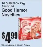 Super Fresh Good Humor Novelties offer