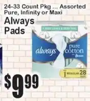 Super Fresh Always Pads offer