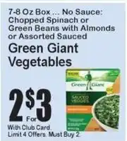 Super Fresh Green Giant Vegetables offer