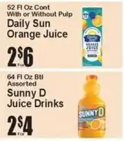 Super Fresh Daily Sun orange juice offer