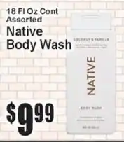 Super Fresh Native body wash offer