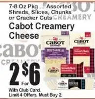 Super Fresh Cabot Creamery Cheese offer