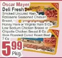 Key Food Oscar Mayer deli fresh deli ham, rotisserie seasoned chicken breast, honey ham or virginia ham offer