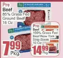 Key Food Pre Beef 85% Grass Fed Ground Beef offer