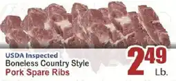 Key Food Usda inspected boneless country style pork spare ribs offer
