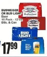 Key Food Budweiser or Bud Light Beer offer