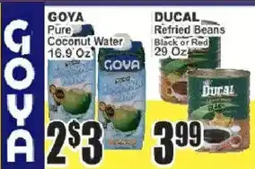 Key Food Goya pure coconut water offer