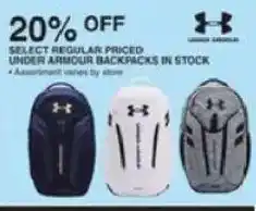 Dunham's Sports Under Armour backpacks offer