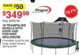 Dunham's Sports Propel 15 ft trampoline bundle with hoop and fun-ring enclosure offer
