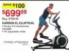 Dunham's Sports Pro-Form Carbon El Elliptical offer