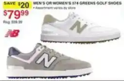 Dunham's Sports New Balance men's or women's s74 greens golf shoes offer