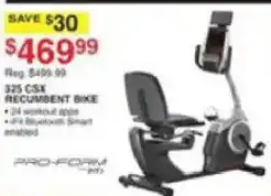 Dunham's Sports Pro-Form 325 CSX Recumbent Bike offer