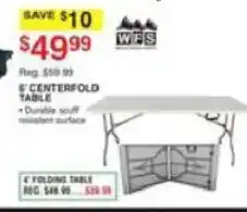 Dunham's Sports Wfs 6' centerfold table offer