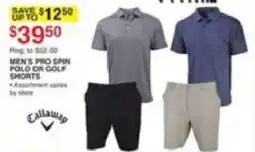 Dunham's Sports Callaway men's pro spin golf shorts offer