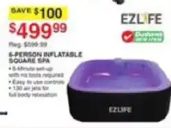 Dunham's Sports Ezlife 6-person inflatable square spa offer