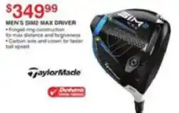 Dunham's Sports TaylorMade Men's SIM2 Max Driver offer