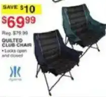 Dunham's Sports Waterworks quilted club chair offer