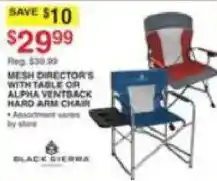 Dunham's Sports Black Sierra mesh director's with table or alpha ventback hard arm chair offer