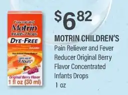 Commissary Motrin Children's Pain Reliever and Fever Reducer offer