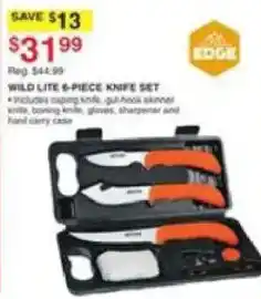 Dunham's Sports Edge Wild Lite 6-Piece Knife Set offer