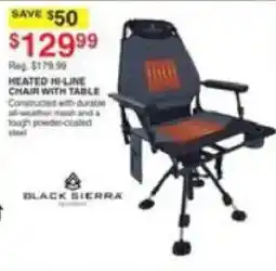 Dunham's Sports Black Sierra heated hi-line chair with table offer