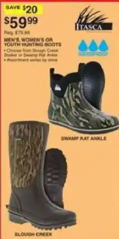 Dunham's Sports Itasca men's, women's or youth hunting boots offer