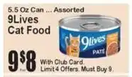Super Fresh 9lives cat food offer