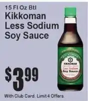 Super Fresh Kikkoman Less Sodium Soy Sauce offer