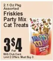 Super Fresh Friskies party mix cat treats offer