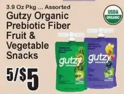 Super Fresh Gutzy Organic Prebiotic Fiber Fruit & Vegetable Snacks offer