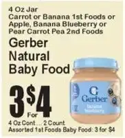 Super Fresh Gerber natural baby food offer