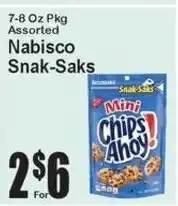 Super Fresh Nabisco Snak-Saks offer