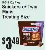 Super Fresh Snickers or Twix Minis offer