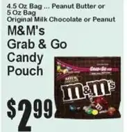 Super Fresh M&M's Grab & Go Candy Pouch offer