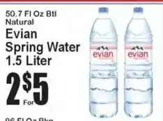 Super Fresh Evian spring water offer