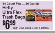Super Fresh Hefty ultra flex trash bags offer