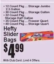 Super Fresh Hefty slider bags offer