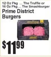 Super Fresh Prime District Burgers offer