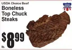Super Fresh Usda Choice Beef Boneless Top Chuck Steaks offer
