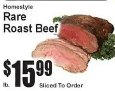 Super Fresh Homestyle rare roast beef offer