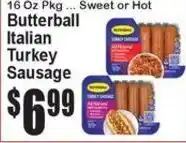 Super Fresh Butterball Italian Turkey Sausage offer