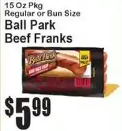 Super Fresh Ball Park Beef Franks offer