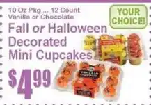 Super Fresh Fall or Halloween Decorated Mini Cupcakes offer