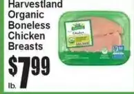 Super Fresh Harvestland organic boneless chicken breasts offer