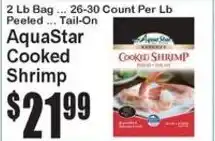 Super Fresh Aquastar cooked shrimp offer