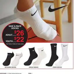 Dunham's Sports Nike 6-Pack Socks offer