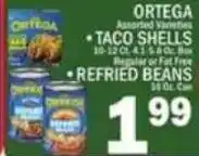 C Town Ortega taco shells or refried beans offer