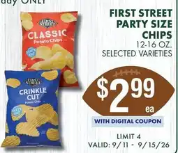 Smart & Final First Street party size chips offer