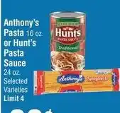 Smart & Final Anthony's Pasta or Hunt's Pasta Sauce offer